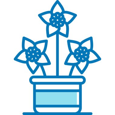 saksı ikonu. Web için çiçek vektör simgelerinin özet çizimi