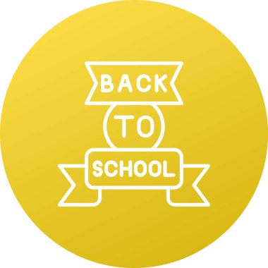 Okula geri dön dairesel düğme