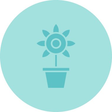 Çiçek. Web simgesi basit illüstrasyon