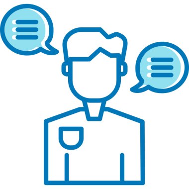 Konuşma balonu ve mesajı olan insan avatarı