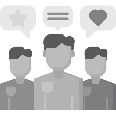 Sosyal ağ düz vektör simgesi. siyah ve gri renk simgesi