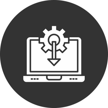 Dizüstü bilgisayar simgesi vektör çizimi