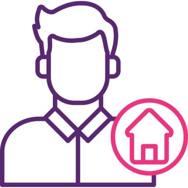 Ev simgesi vektör illüstrasyonlu adam