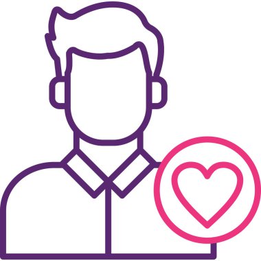 insanlı kalp, web basit vektör illüstrasyonu