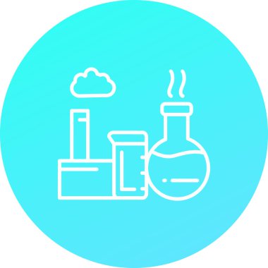 Laboratuvar ve bilim simgesinin vektör illüstrasyonu.