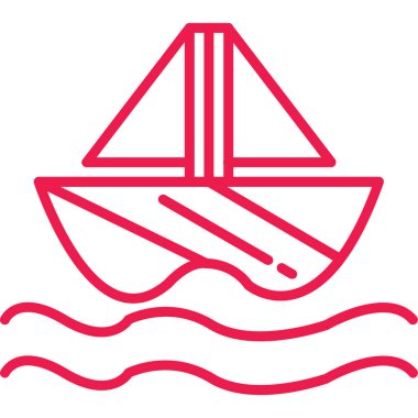 Tekne. Web simgesi basit illüstrasyon