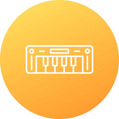 piyano klavyesi simgesi. Web için müzik klavyesi vektör simgesinin düz çizimi