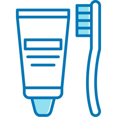 Diş fırçası simgesi, vektör illüstrasyonu