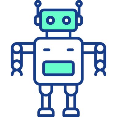 robot. Web simgesi basit illüstrasyon