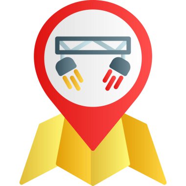 PIN düz simge vektör çizim Haritası