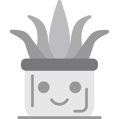 Gülümsemeli kaktüs tenceresi, resimleme, beyaz arka planda vektör.