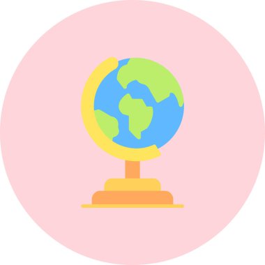 Dünya haritası web simgesi, basit vektör illüstrasyonu