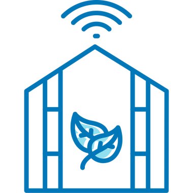 akıllı ev vektör simgesi. biçim düz bicolor kobalt ve kobalt sembolü, beyaz açılar, yuvarlak açılardır,