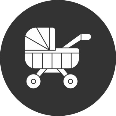 bebek arabası simge vektör çizim