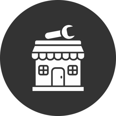 Otelde. Web simgesi basit illüstrasyon