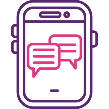 mobil sohbet simgesi. beyaz üzerinde izole edilmiş akıllı telefon sohbet vektör simgesi rengi