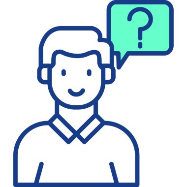 Bir sorum var. Web simgesi basit illüstrasyon