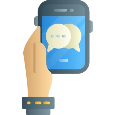 Sohbet konuşma balonu vektör illüstrasyon tasarımı ile akıllı telefon