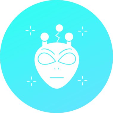 Moda Biçimli Uzaylı Simgesi Ayrı Arka Gruplandırılmış