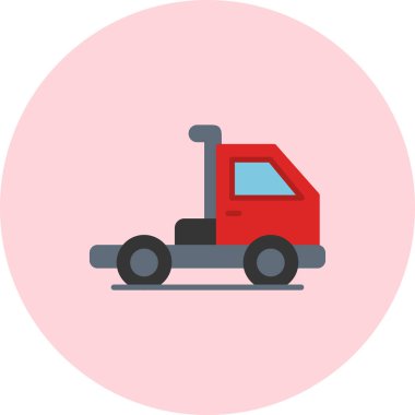 Kırmızı bir kamyonun vektör çizimi