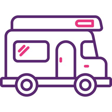 Minibüs Web simgesi basit illüstrasyon