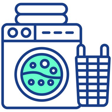 Çamaşır makinesi. Basit resimleme