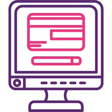 Monitör. Web simgesi basit illüstrasyon