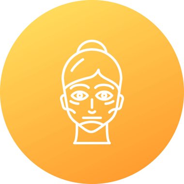 güzel baş vektör çizgisi simgesi