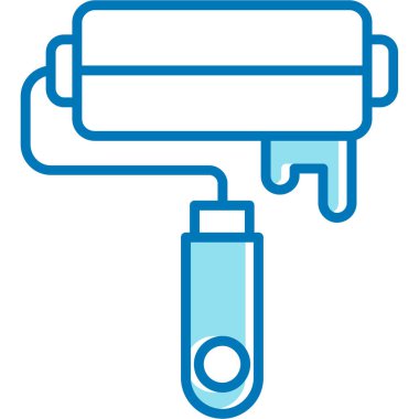 Boya silindiri ikonu. Web için boya silindiri vektör simgelerinin özet çizimi