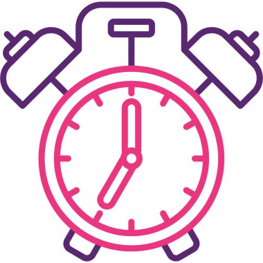 Alarm saati simgesi, basit tasarım illüstrasyonu