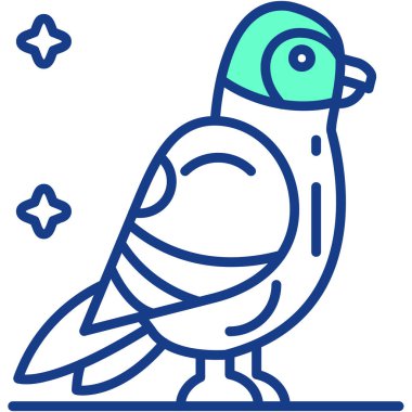 kuş simgesi vektör illüstrasyonu