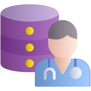 veritabanı düz vektör simgesi