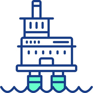 Gemi simgesi, basit vektör tasarımı