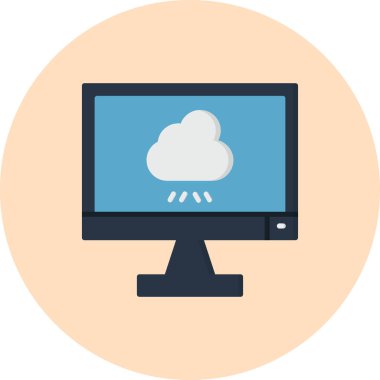 bilgisayar bulut ikonu vektör illüstrasyon grafik tasarımı