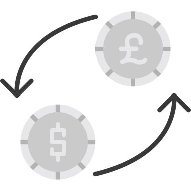 Dolar değişim vektör simgesi