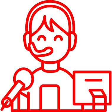 konferans çağrı simgesi, vektör illüstrasyonu beyaz arkaplanda izole edildi