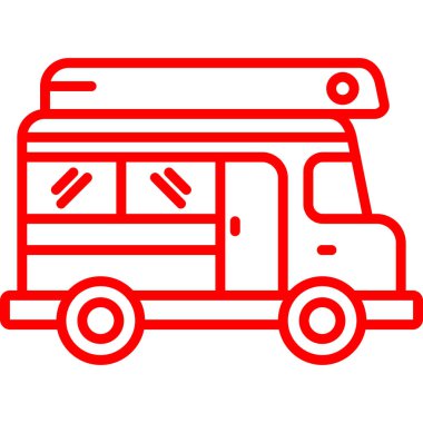 Van ikonu. Web için van vektör simgelerinin özet çizimi