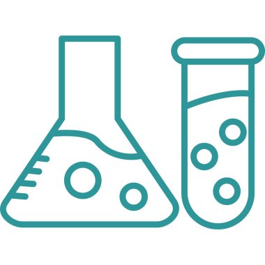 deney tüpü ile matara çizgisi biçim vektör çizimi tasarımı