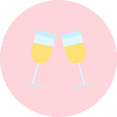 alkollü içecek ikonu düz stil