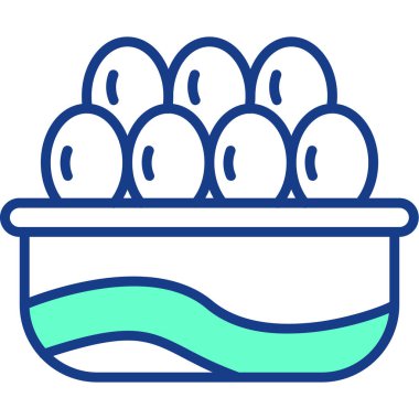 Kase simgesindeki yumurtaların vektör çizimi