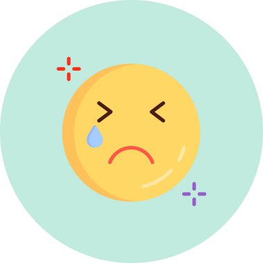 Ağlayan ifade simgesi simgesi dosya ana hatları biçiminde