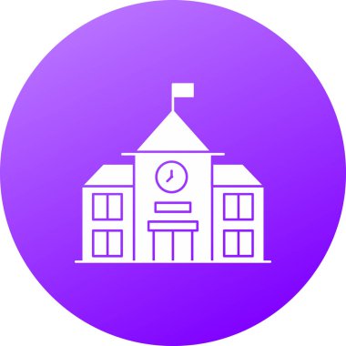 okul binası ikon vektör illüstrasyonu