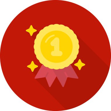 Madalya ödülü düz simgesi düz stil