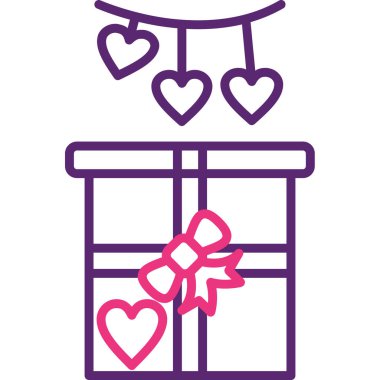 Yürekli ve Fiyonklu Hediye Kutusu