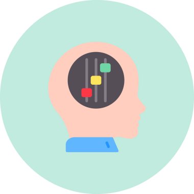 Beyin simgesi, beyaz arkaplanda illüstrasyon tasarım vektörü