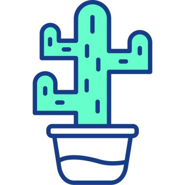 Kaktüs. Web simgesi basit illüstrasyon