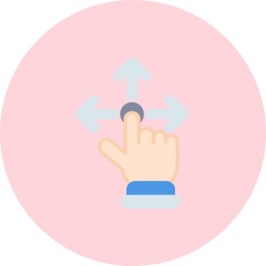 düz biçimli parmak tıklama jest simgesi