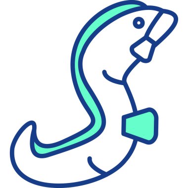 Şirin bir balık karikatür ikonunun vektör çizimi