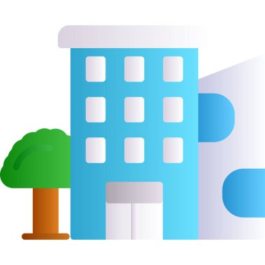 şehir binası ikon vektör illüstrasyonu