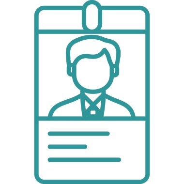 Kimlik kartı simgesi. Basit resimleme